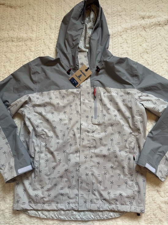 chubbies Other - Chubbies palm tree print rain jacket Hooded Light Gray The Surf Signal Medium